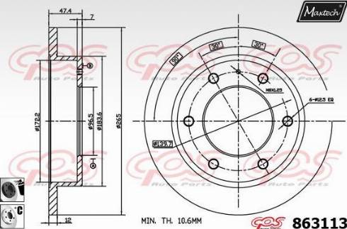 Maxtech 863113.6060 - Kočioni disk www.molydon.hr