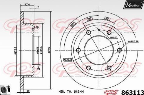 Maxtech 863113.0060 - Kočioni disk www.molydon.hr