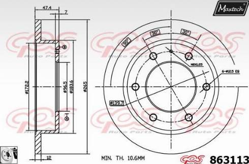 Maxtech 863113.0080 - Kočioni disk www.molydon.hr