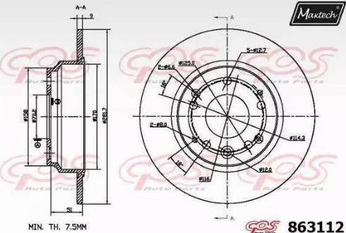 Maxtech 863112.0000 - Kočioni disk www.molydon.hr