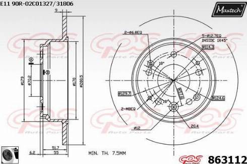 Maxtech 863112.0060 - Kočioni disk www.molydon.hr