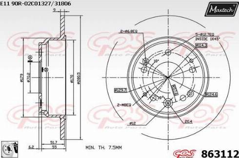 Maxtech 863112.0080 - Kočioni disk www.molydon.hr