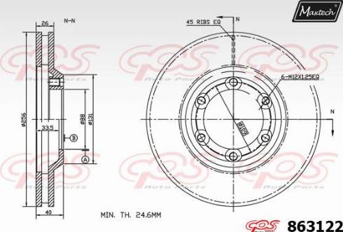 Maxtech 863122.0000 - Kočioni disk www.molydon.hr