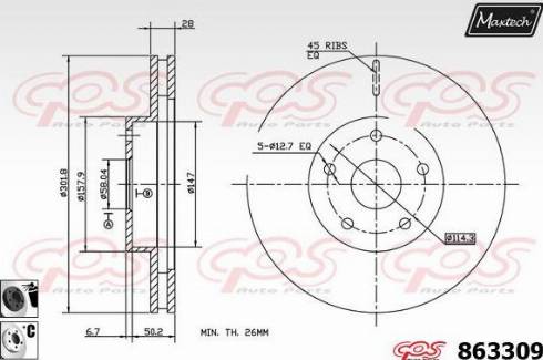 Maxtech 863309.6060 - Kočioni disk www.molydon.hr