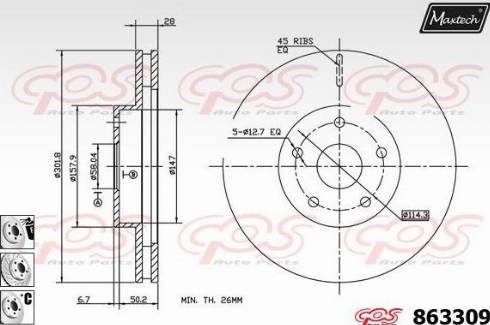 Maxtech 863309.6980 - Kočioni disk www.molydon.hr