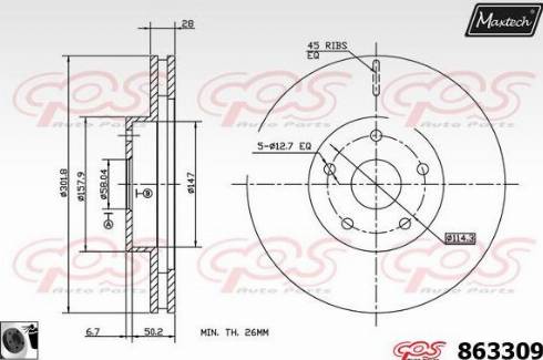 Maxtech 863309.0060 - Kočioni disk www.molydon.hr