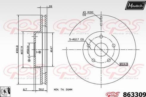 Maxtech 863309.0080 - Kočioni disk www.molydon.hr