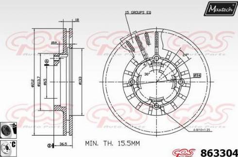 Maxtech 863304.6060 - Kočioni disk www.molydon.hr