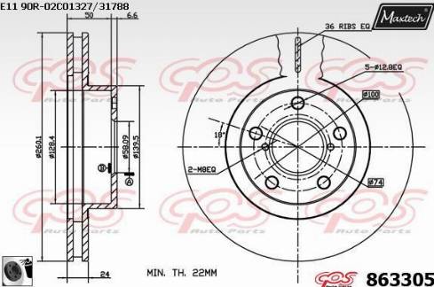 Maxtech 863305.0060 - Kočioni disk www.molydon.hr