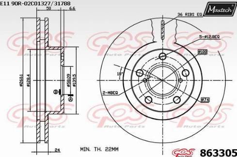 Maxtech 863305.0000 - Kočioni disk www.molydon.hr