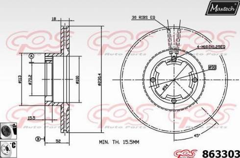 Maxtech 863303.6060 - Kočioni disk www.molydon.hr