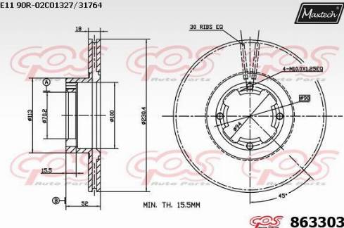 Maxtech 863303.0000 - Kočioni disk www.molydon.hr