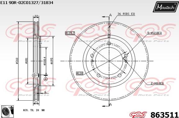 Maxtech 863303 - Kočioni disk www.molydon.hr