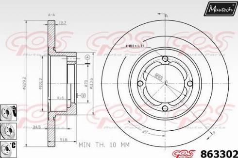 Maxtech 863302.6880 - Kočioni disk www.molydon.hr