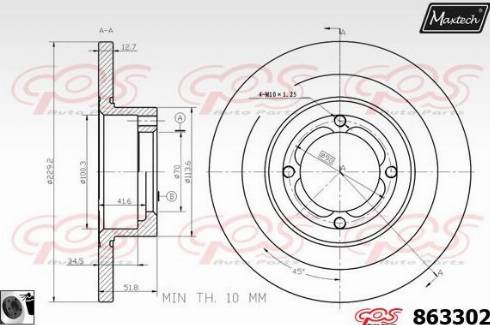 Maxtech 863302.0060 - Kočioni disk www.molydon.hr