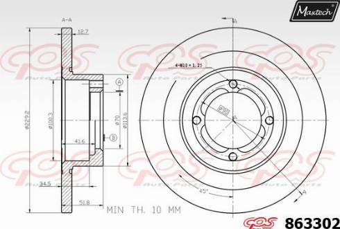 Maxtech 863302.0000 - Kočioni disk www.molydon.hr