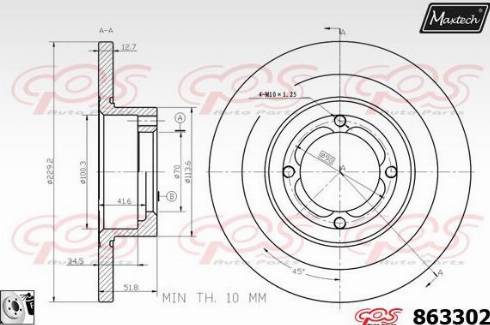 Maxtech 863302.0080 - Kočioni disk www.molydon.hr