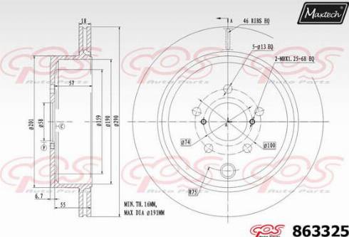 Maxtech 863325.0000 - Kočioni disk www.molydon.hr