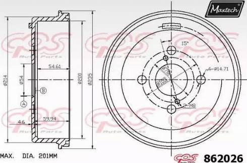 Maxtech 862026.0000 - Bubanj kočnica www.molydon.hr