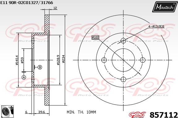 Maxtech 800109 - Vijak, kočioni disk www.molydon.hr