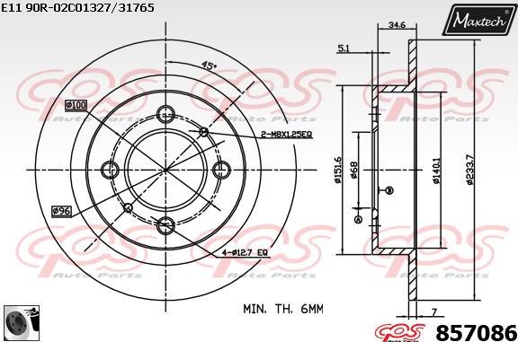 Maxtech 800106 - Vijak, kočioni disk www.molydon.hr