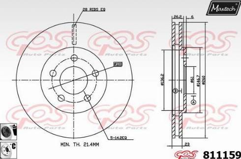 Maxtech 811159.6060 - Kočioni disk www.molydon.hr