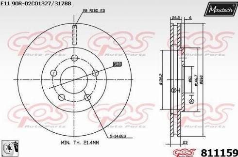 Maxtech 811159.0080 - Kočioni disk www.molydon.hr