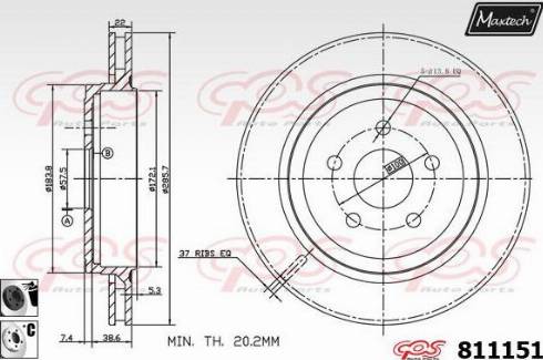 Maxtech 811151.6060 - Kočioni disk www.molydon.hr