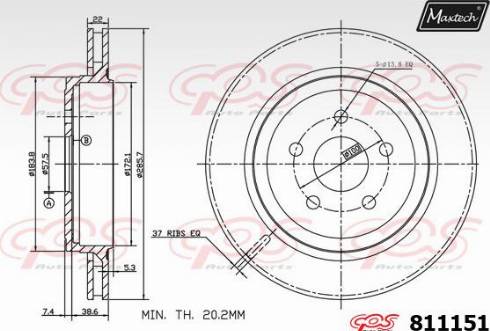 Maxtech 811151.0000 - Kočioni disk www.molydon.hr