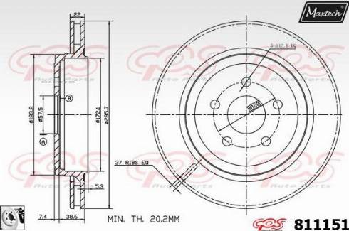 Maxtech 811151.0080 - Kočioni disk www.molydon.hr