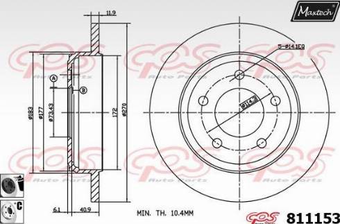 Maxtech 811153.6060 - Kočioni disk www.molydon.hr