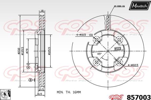 Maxtech 811169 - Kočioni disk www.molydon.hr