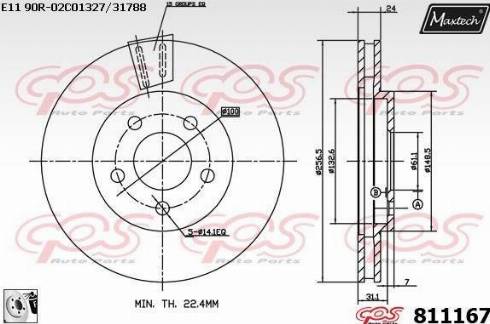 Maxtech 811167.0080 - Kočioni disk www.molydon.hr