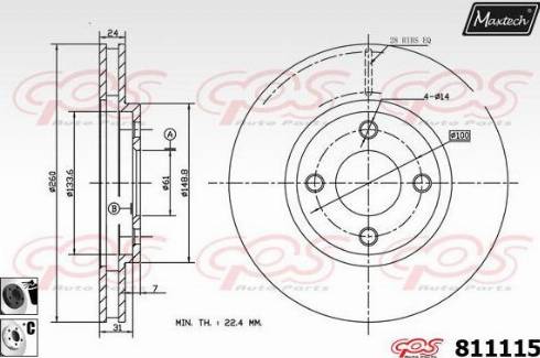 Maxtech 811115.6060 - Kočioni disk www.molydon.hr