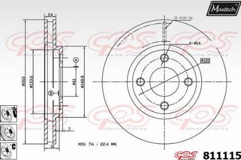 Maxtech 811115.6880 - Kočioni disk www.molydon.hr