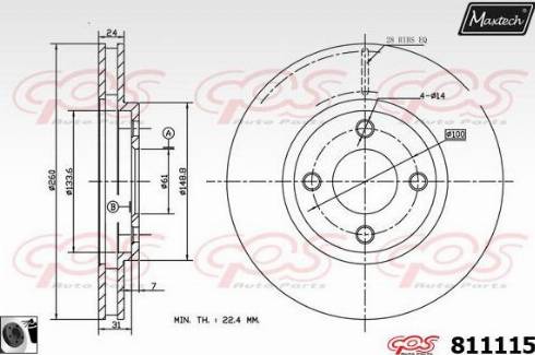 Maxtech 811115.0060 - Kočioni disk www.molydon.hr