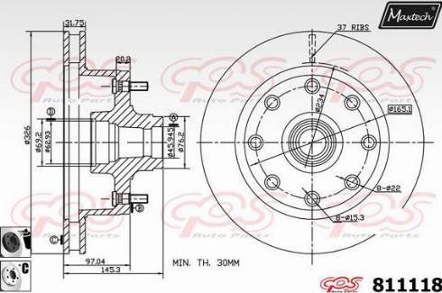 Maxtech 811118.6060 - Kočioni disk www.molydon.hr