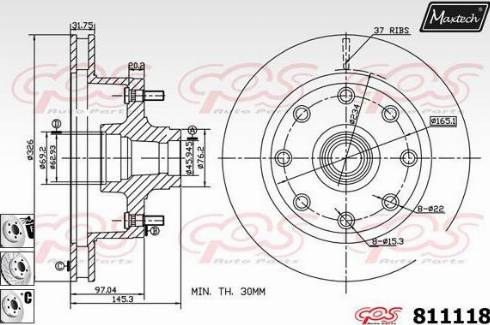 Maxtech 811118.6880 - Kočioni disk www.molydon.hr