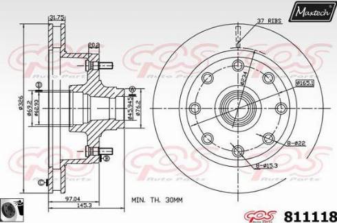 Maxtech 811118.0060 - Kočioni disk www.molydon.hr