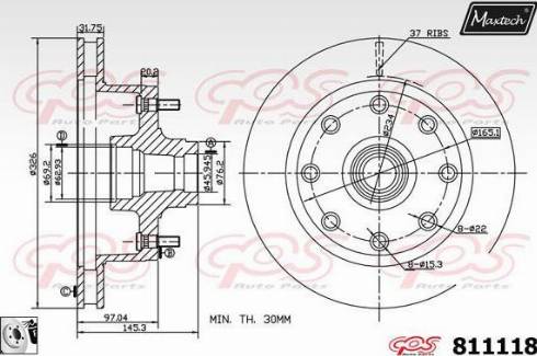 Maxtech 811118.0080 - Kočioni disk www.molydon.hr