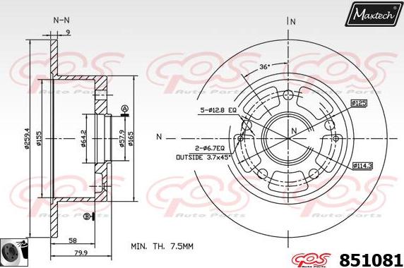 Maxtech 811118 - Kočioni disk www.molydon.hr