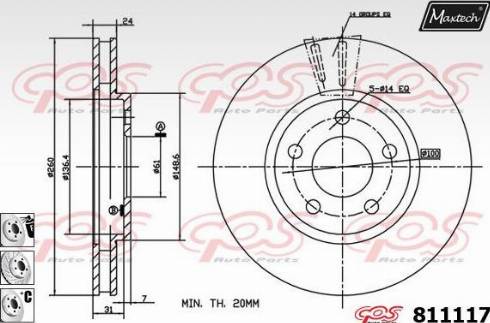 Maxtech 811117.6880 - Kočioni disk www.molydon.hr