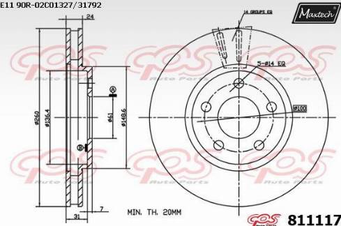 Maxtech 811117.0000 - Kočioni disk www.molydon.hr