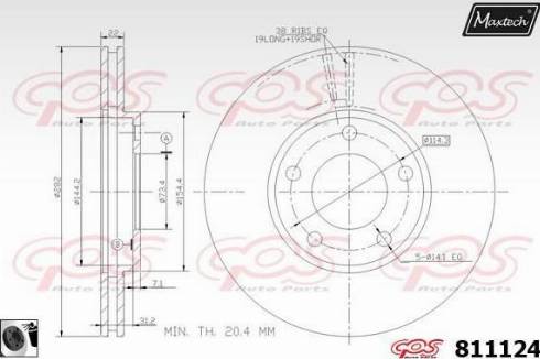 Maxtech 811124.0060 - Kočioni disk www.molydon.hr