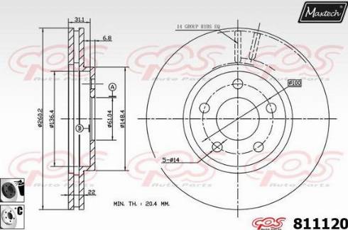 Maxtech 811120.6060 - Kočioni disk www.molydon.hr