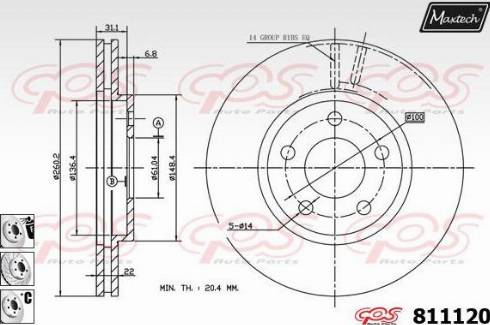 Maxtech 811120.6980 - Kočioni disk www.molydon.hr