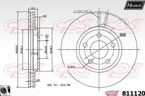 Maxtech 811120.0060 - Kočioni disk www.molydon.hr