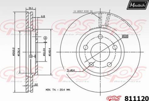 Maxtech 811120.0000 - Kočioni disk www.molydon.hr