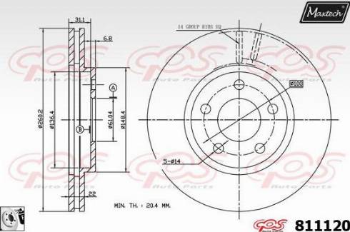 Maxtech 811120.0080 - Kočioni disk www.molydon.hr