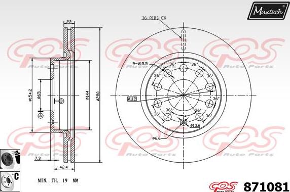 Maxtech 811128 - Kočioni disk www.molydon.hr